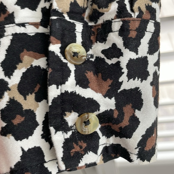 Free People women’s cotton leopard cropped long sleeve top EUC - Picture 5 of 8